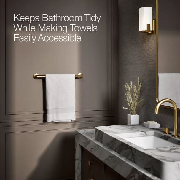 KOHLER® Components® Vibrant Brushed Moderne Brass 18" Towel Bar -3
