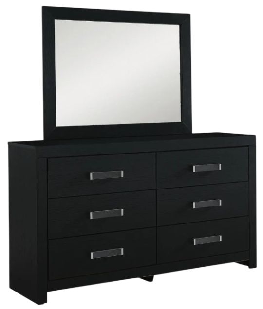 all modern black dresser 47.2 Modern Black 6-Drawer Dresser, Drawer Panel with Wavy Patterns