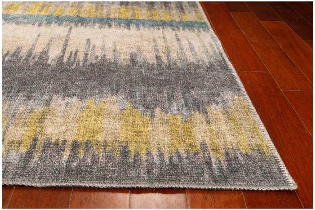 KAS Rugs London Gold/Grey Horizons 5'x8' Area Rug-1