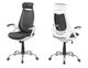 Monarch Specialties Inc. White and Grey Mesh Chrome High Back Executive Office Chair-0