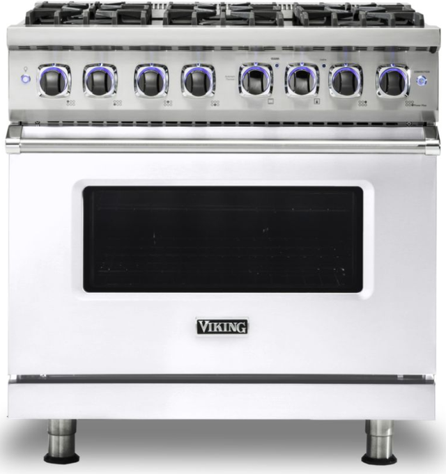 Viking® 7 Series 36" White Pro Style Liquid Propane Range-0