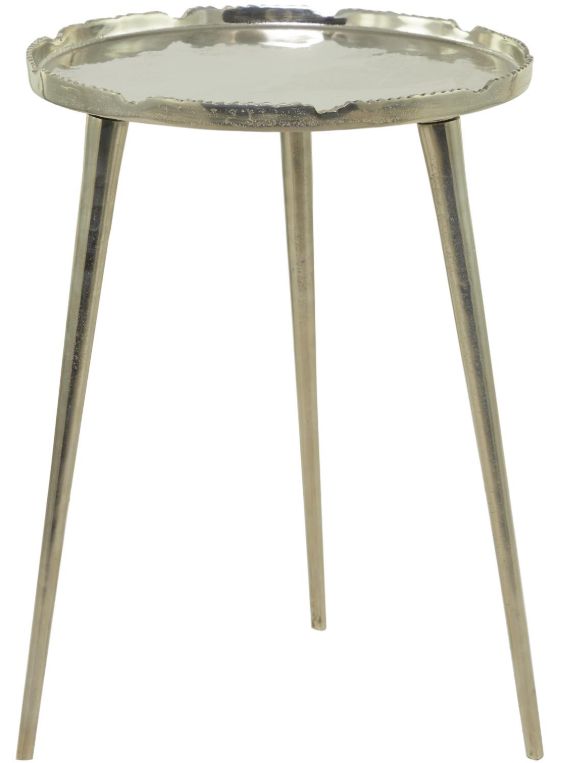 Deco Marche U Select Silver Accent Table with Tray Top-1