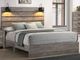 American Wholesale Furniture Cameron Gray Twin Panel Bed with Lights-0