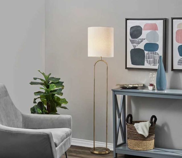 Adesso® Joey Antique Brass Floor Lamp-2