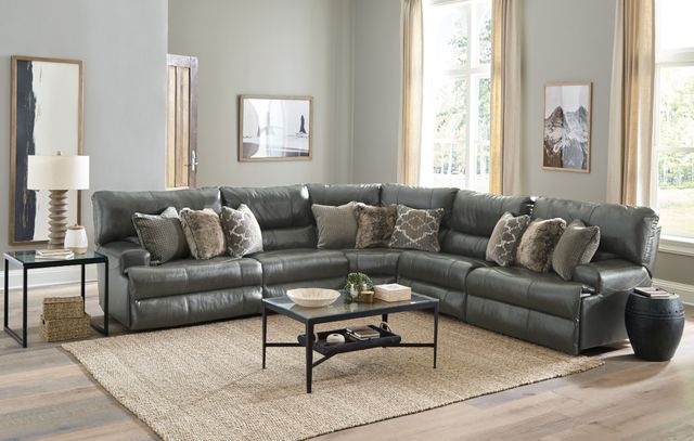 Catnapper® Como 5-Piece Steel Curved Power Reclining Sectional-1