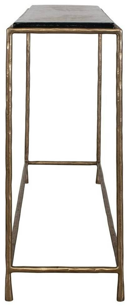Uttermost® Ovard Glass Top Console Table with Antique Brass Frame-4