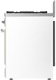 Ilve® Majestic III 30" White Pro Style Dual Fuel Liquid Propane Range with 5 Black Brass Burners and Chrome Trim-2