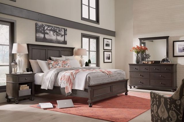 aspenhome® Oxford Peppercorn Queen Panel Bed-1