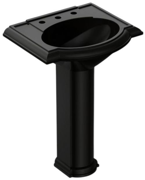 Kohler Devonshire® Black 24.25" Widespread Rectangular Pedestal Bathroom Sink-0