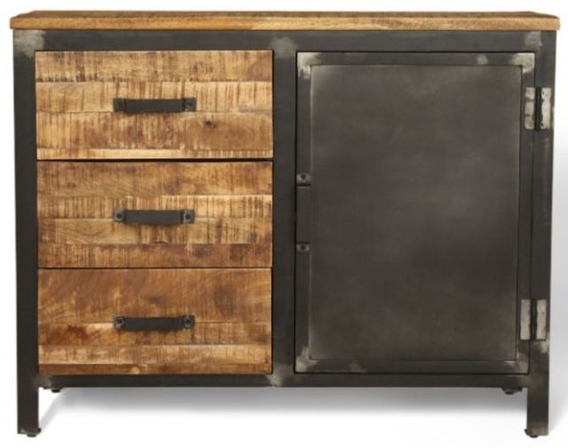 Jaipur Furniture Induse Black/Brown 3-Drawer Sideboard-1