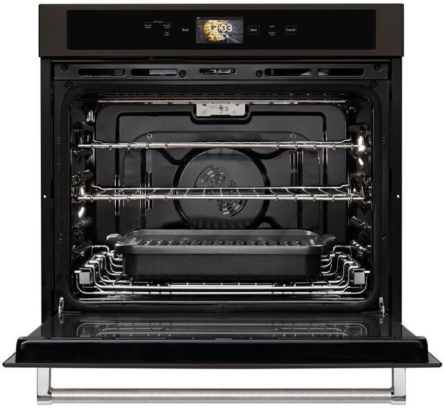 KitchenAid® 30" Black Stainless Steel with PrintShield™ Finish Smart Electric Built In Single Oven-1