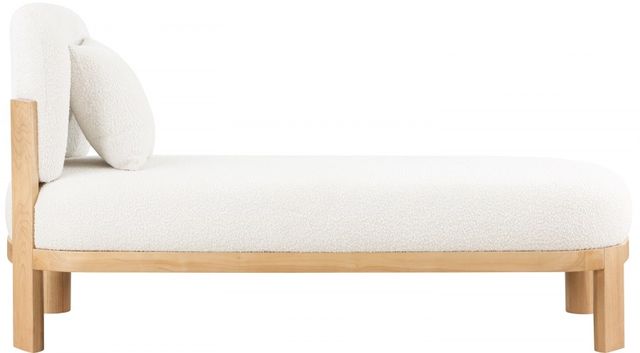 Meridian Furniture Maybourne Cream/Natural Boucle Fabric Bench-1