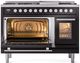 Ilve® Professional Plus II 48" Glossy Black Pro Style Dual Fuel Range-2