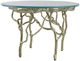 A & B Home Glass Top Oval Coffee Table with Gold Dragonfly Wings Frame -1