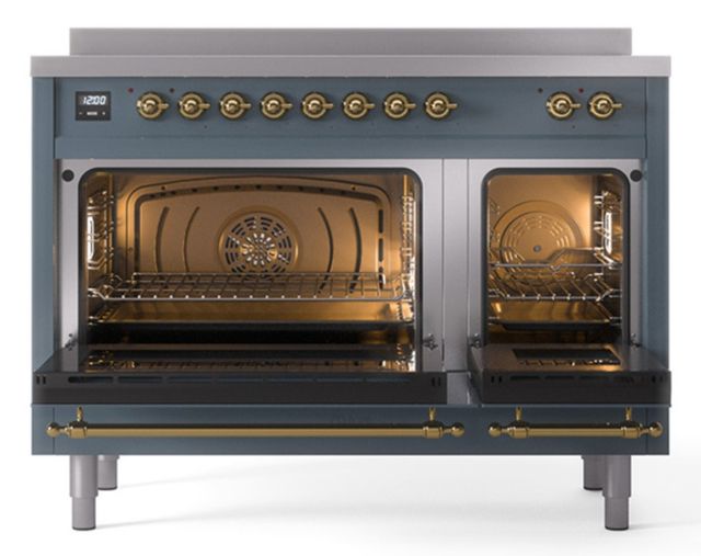 Ilve® Nostalgie II Series 48" Blue Grey Pro Style Induction Range-1