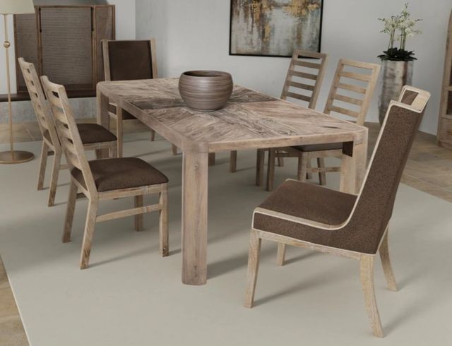 International Furniture Direct Balam Stained White Dining Table-1