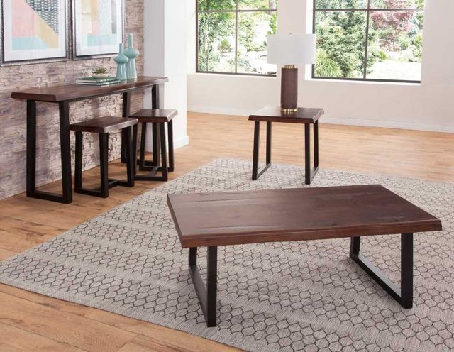 Steve Silver Co. Jennings Cherry End Table with Ebony Base-1