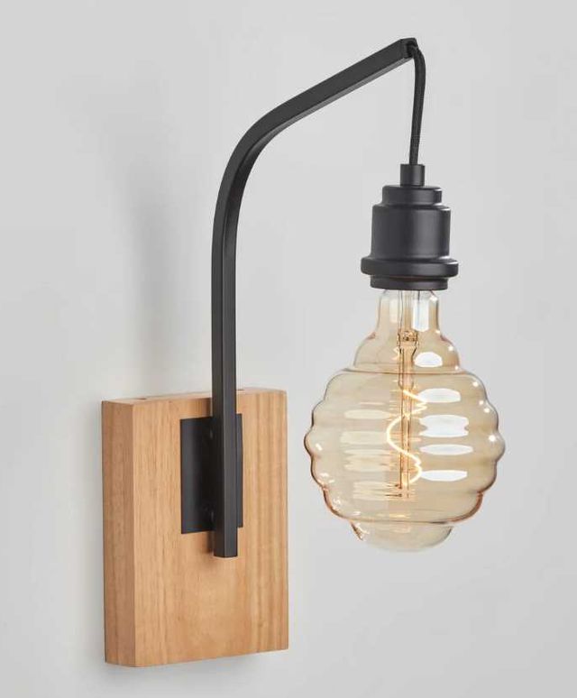 Adesso® Wren Black/Natural Wall Lamp-3