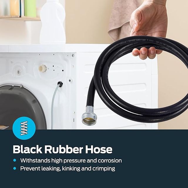 Eastman 5 Foot Rubber Washer Hoses (2 Pack)-3
