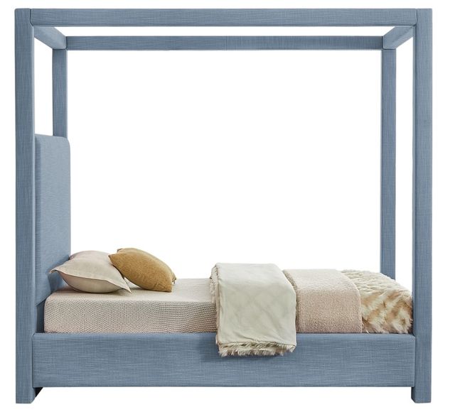 Meridian Furniture Emerson Sky Blue Twin Upholstered Canopy Bed-2