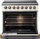 Viking® 5 Series 36" Pure White Pro Style Induction Range with Brushed Brass Trim-1