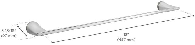 DXV Modulus Matte Black 18" Towel Rack-3