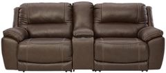 Signature Design by Ashley® Dunleith 3-Piece Chocolate Power Reclining Loveseat with Console