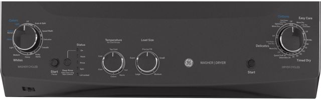GE® Unitized Spacemaker® Diamond Gray Gas Laundry Center, 3.8 Cu. Ft. Washer, 5.9 Cu. Ft. Dryer-1