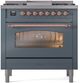 Ilve® Nostalgie II Series 36" Blue Gray Pro Style Dual Fuel Range-3