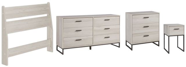 Signature Design by Ashley® Socalle 4-Piece Natural Twin Panel Headboard Bedroom Set-0