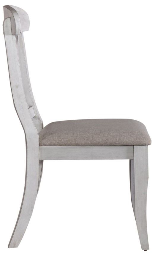 Liberty Furniture Ocean Isle Antique White/Gray Upholstered X-Back Side Chair-3