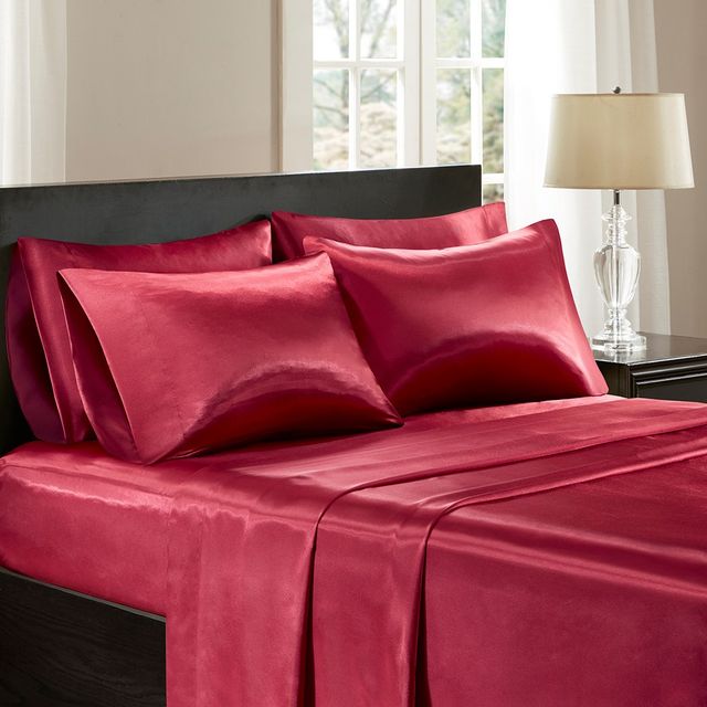 Olliix by Madison Park Essentials Red 2 Pack of Standard Satin Pillow Case-1