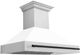 ZLINE Autograph Edition 48" Satin Stainless Steel Wall Mounted Range Hood with White Matte Shell and Matte Black Handle-0