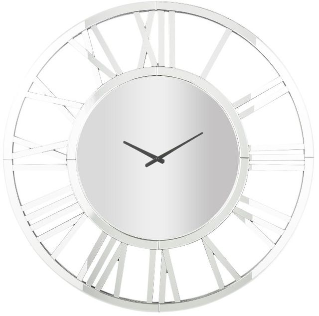 Deco Marche Silver Wall Mirrored Clock-3