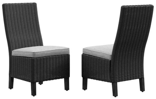 Signature Design by Ashley® Beachcroft 2-Piece Black/Light Gray Resin Outdoor Side Chair Set-0