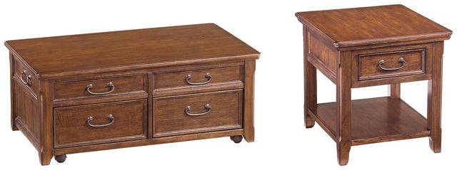 Signature Design by Ashley® Woodboro 2-Piece Dark Brown Living Room Table Set-0