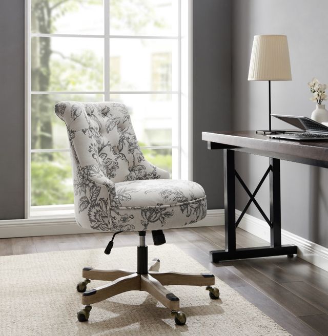 Linon Sinclair Brown/White Office Chair-1