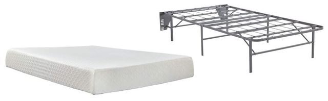 Sierra Sleep® by Ashley® Chime 2-Piece 10" Memory Foam and Better than a Boxspring Foundation Twin Mattress Set-0