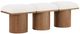Meridian Furniture Pavilion 3-Piece Cream/Walnut 54" Modular Bench Set-0