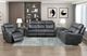Homelegance® Kellen Smoky Gray Double Power Reclining Sofa-1