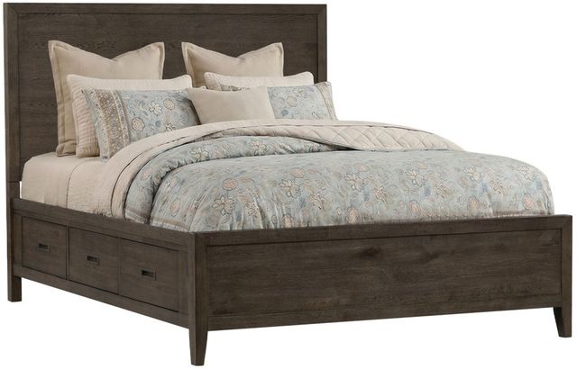 Intercon Norwich Dark Rustic Oak Queen Panel Storage Bed-0