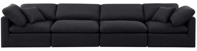 Meridian Furniture Indulge 4-Piece Black Linen Sofa-1