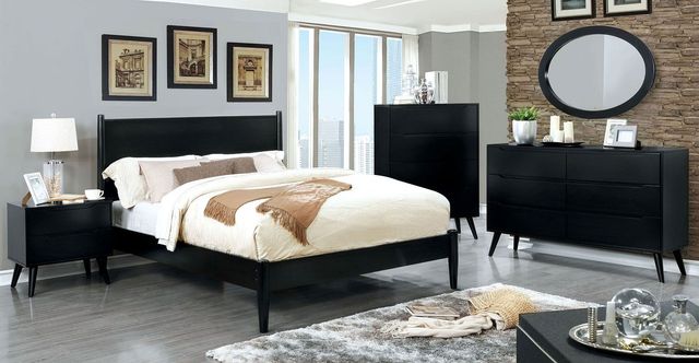 Furniture of America® Lennart II Black Full Panel Bed-1