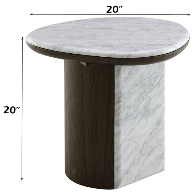 ACME Furniture Haidar Brown/Natural Marble End Table-2