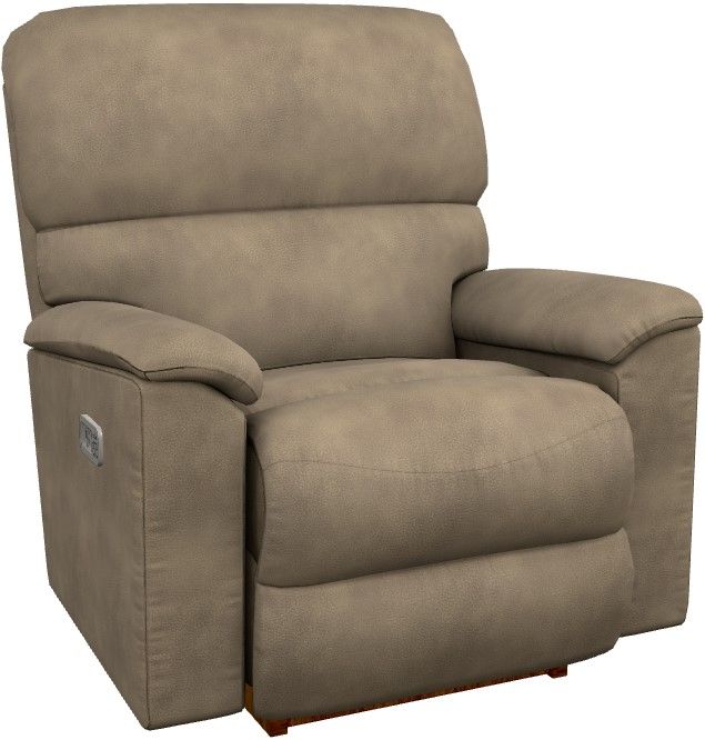 La-Z-Boy® Brooks Mushroom Power Rocking Recliner with Headrest and Lumbar-0