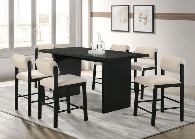 Coaster® Decker 7-Piece Black/Cream Counter Dining Set-1