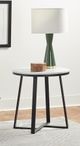 Coaster® Hugo Faux Marble End Table with Matte Black Base-1