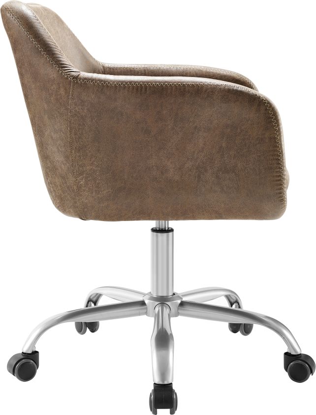 Linon Vintage Brown/Silver Office Chair Hoelscher's Fine