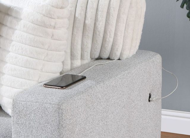 Global Furniture USA Light Gray/White Reversible Pull-Out Sofa Bed -3