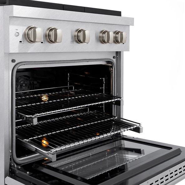 ZLINE Paramount 30" 4.2 cu. ft. Satin Stainless Steel Paramount Dual Fuel Range with 4 Burner DuoPro™ Cooktop and Electric Convection Oven-2